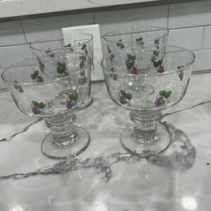 10 Oz Glassware Sherbet , Grapevine pfalzgraff , set of 4